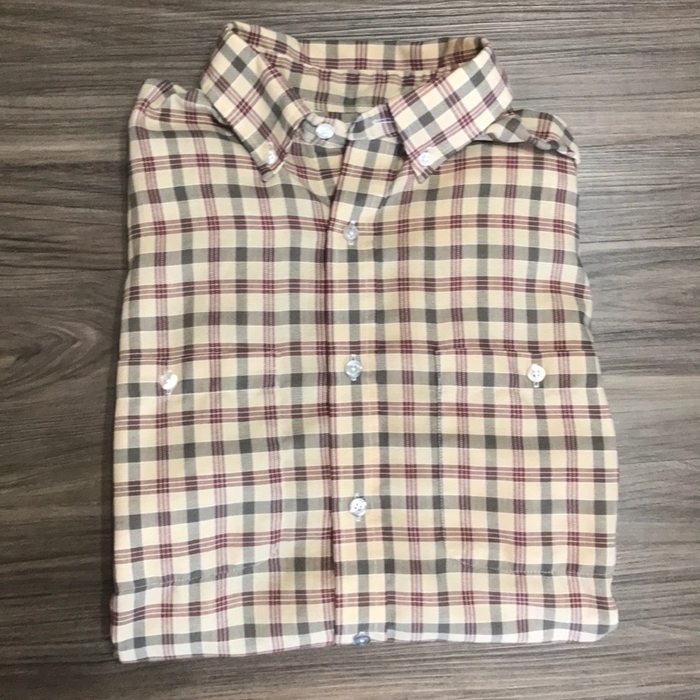 Towncraft button up long sleeve plaid shirt